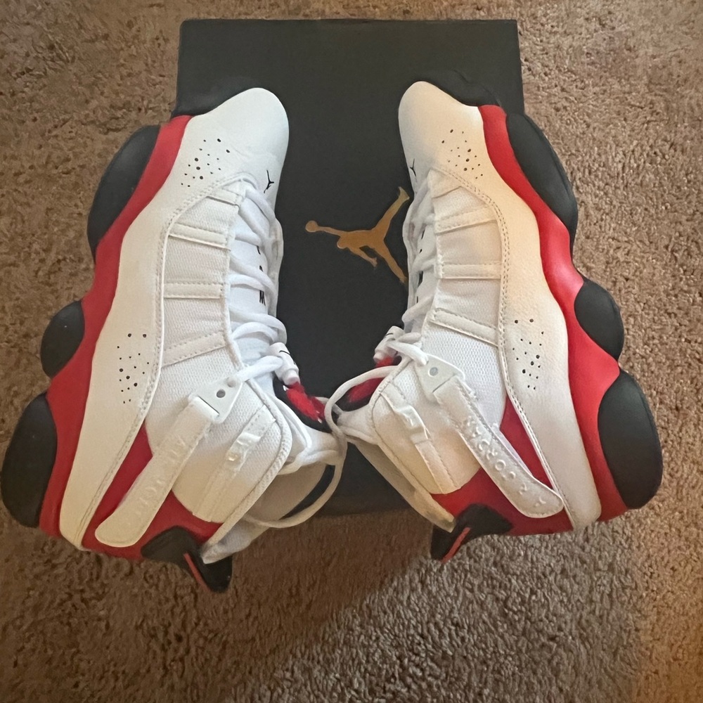 Men’s Red, black & white Jordans - Picture 5 of 8